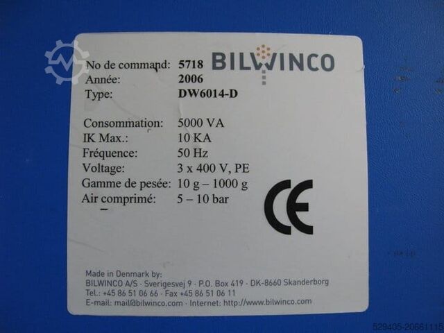Máquina envasadora  Bilwinco DW6014-D