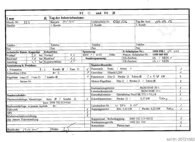 Kantlistmaskin Hebrock F 4 Hebrock F 4