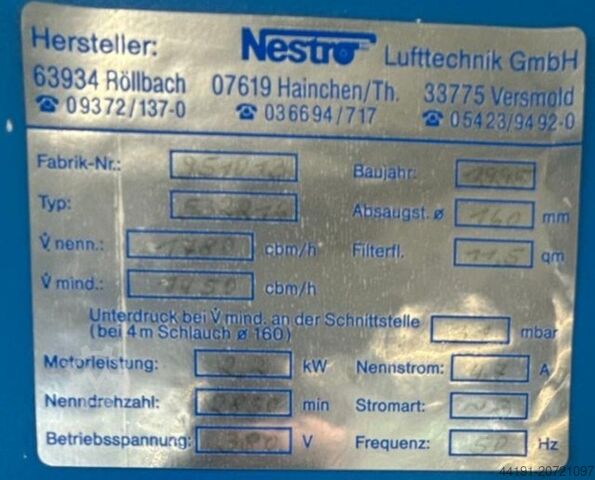 Dust extractor Nestro NE 160 Nestro NE 160