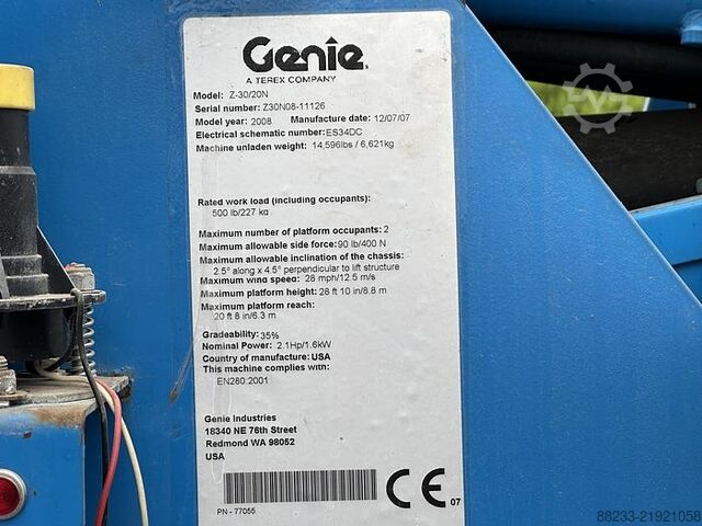 Teleszkópos gémemelő Genie Z30/20N