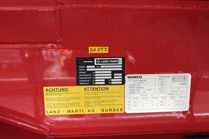 Open trailer with tarp S-ZAZ-9/18D Plane / Swiss-Vehicle