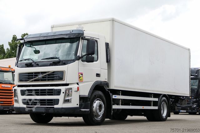 Φορτηγό πλατφόρμα με μουσαμά VOLVO FM9-260 Koffer Blatt/Luft alte Tacho LBW
