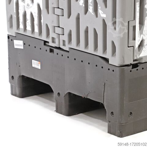 Gebruikte Palletbox stapel-/ inklapbaar L:1190,B:790,H:1020mm grijs. 675ltr Kruizinga 98-6606GB