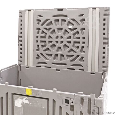 Gebruikte Palletbox stapel-/ inklapbaar L:1190,B:790,H:1020mm grijs. 675ltr Kruizinga 98-6606GB