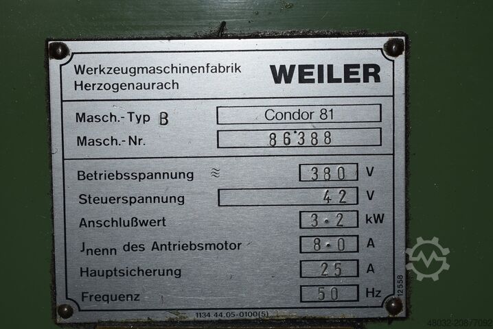 CNC lathe Weiler Condor 81 Leit- und Zugspindeldrehmasch