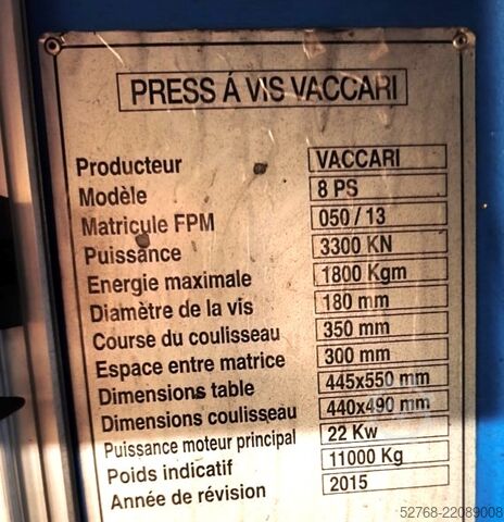 πρέσα σφυρηλάτησης VACCARI forging line