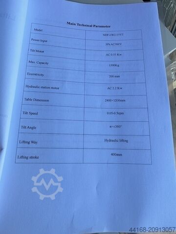 Stół spawalniczy, stół obrotowy, pozycjoner Protec Schweisstisch HDL 1500