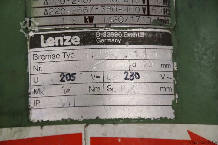 Gearmotor 1,5 kW, 70 omdr./min. Lenze 12.622.12.1  90L/4-H-TH-BR-