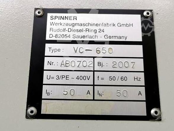 Vertikalt bearbetningscenter SPINNER VC-650