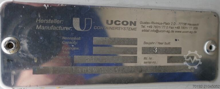 Contentor cónico de 650 litros em V2A UCON 9847