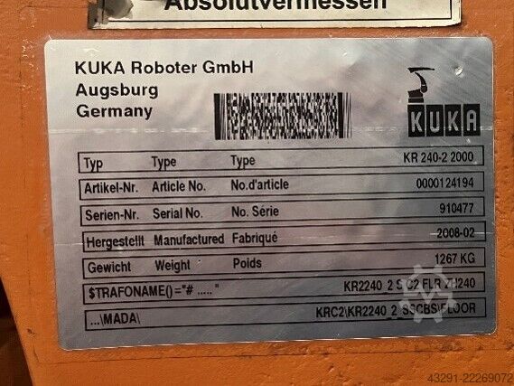Endüstriyel robot KUKA KR240-2 2000