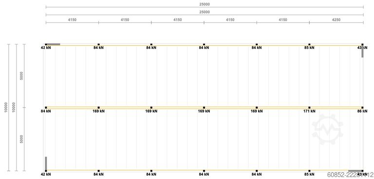 Opslagplatform 10x25m Lagerbühne , Belastung : 500kg/qm Unterkante: 3,0m , ca. 250qm Systembühne