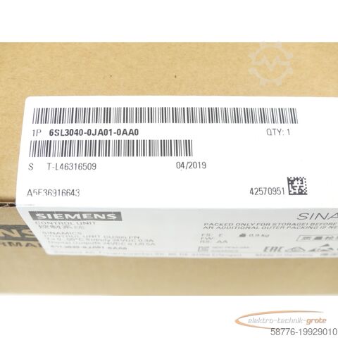 Component Siemens 6SL3040-0JA01-0AA0 Control Unit SN T-L46316509 - ! -