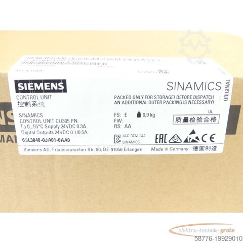Component Siemens 6SL3040-0JA01-0AA0 Control Unit SN T-L46316509 - ! -