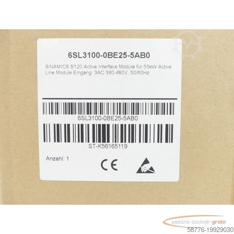 Siemens Komponente Siemens 6SL3100-0BE25-5AB0 SN:ST-K56165119 - generalüberholt mit 3 Monaten Gewährleistung-
