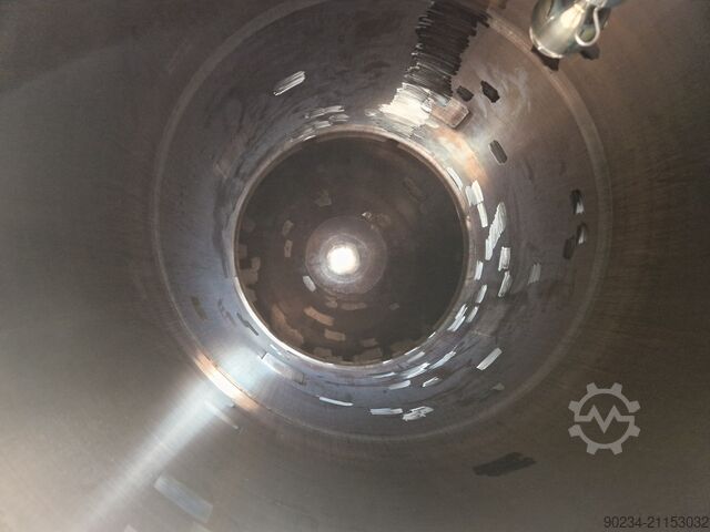 5 720 liters 316L rostfri vakuumförvaringstank, 1 500 mm diameter x 2 500 mm rak sida SCHWARTE-MILFOR 5,720 Litre