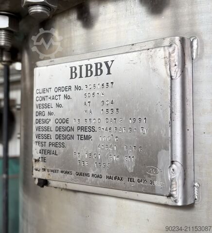 300 liters vertikal blandningstank i rostfritt stål BIBBY 300 Litre