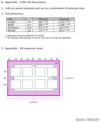 Productiemachine voor isolerend glas DPE-GMR UV cure station 1800 x 1500 mm