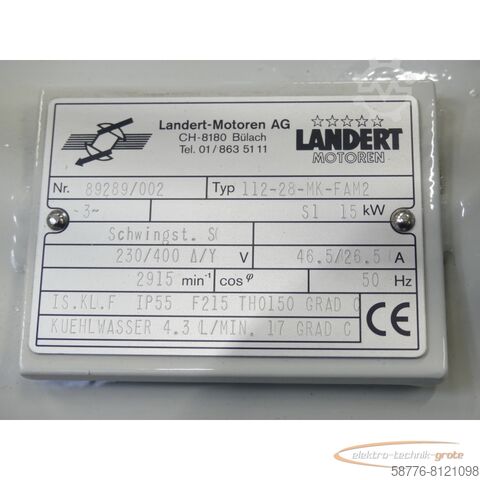 Kontrol ünitesi  Landert Motoren 112-28-MK-FAM2 SN:89289/002 - ! -