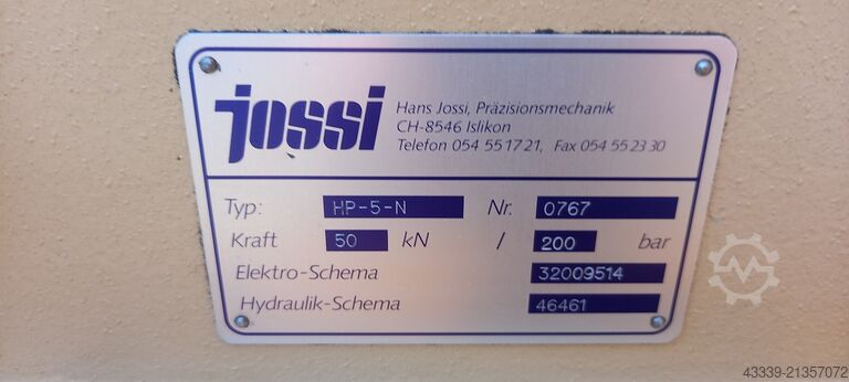 Pressa idraulica JOSSI HP 5N
