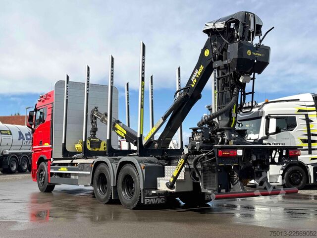 Camião florestal MAN TGX 33.510 BL CH 6X4 mit TajfunLIV 150Z96,MIETE?