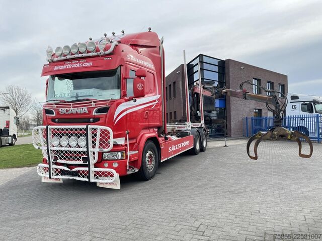 Transportador de madeira Scania R730 Woodtransport / 6x4 / Hiab Crane / Retarde...