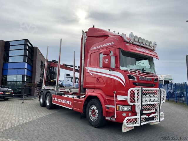 Transportador de madeira Scania R730 Woodtransport / 6x4 / Hiab Crane / Retarde...