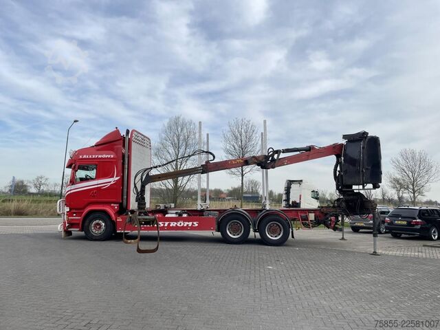 Transportador de madeira Scania R730 Woodtransport / 6x4 / Hiab Crane / Retarde...