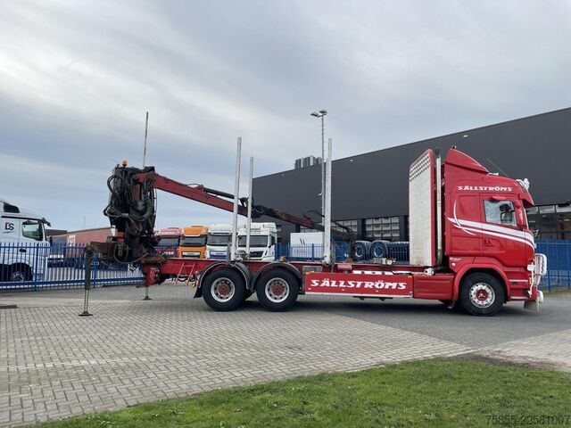 Transportador de madera Scania R730 Woodtransport / 6x4 / Hiab Crane / Retarde...