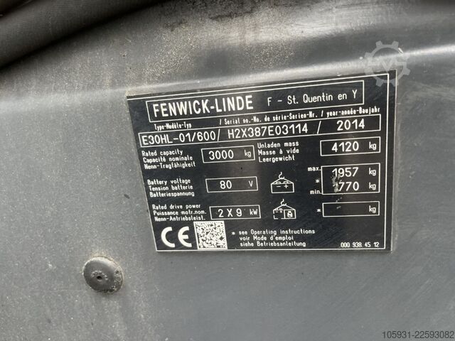 Stivuitor electric cu 4 roți Linde E30HL-01/600