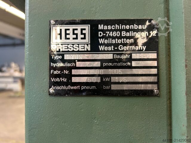 Rahmenpresse Hess Hydro-Export Hess Hydro-Export