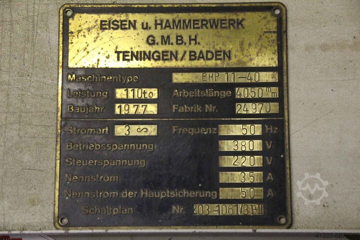 Drivaksel med anslag til kantpresse, 2 stk. EHT EHP 11-40