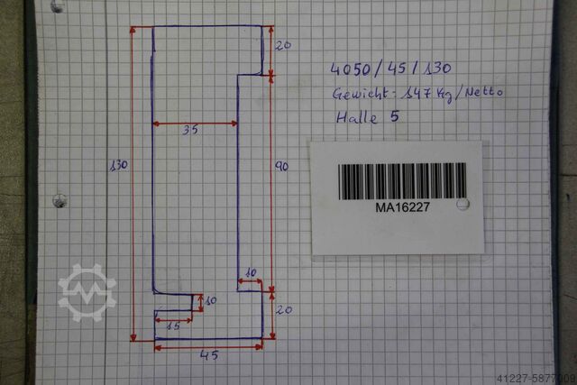 Abkantwerkzeug Halteschiene 4050 mm EHT höhenverstellbar
