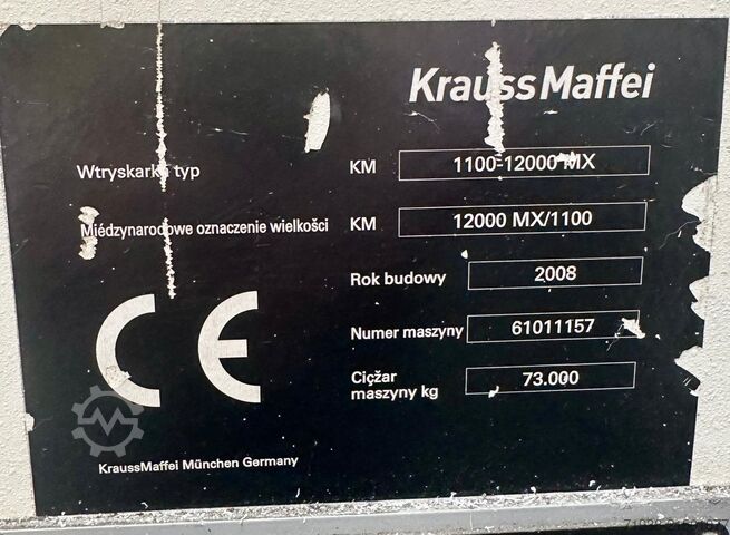 Spuitgietmachine Krauss Maffei KM 1100-12000 MX