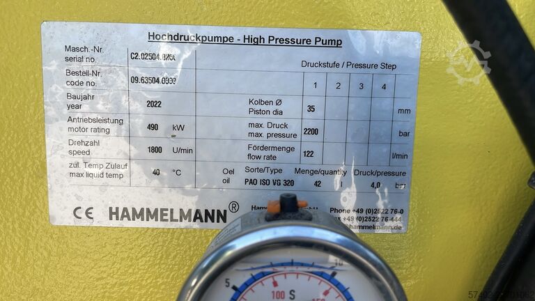 Jet d'eau à haute pression Hammelmann HDP 504