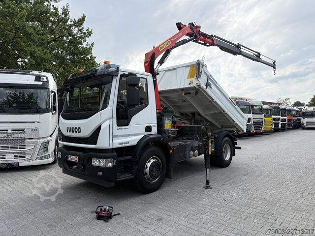 Grue montée sur camion Iveco EuroCargo 180-320 Kipper mit Kran Palfinger 12.501