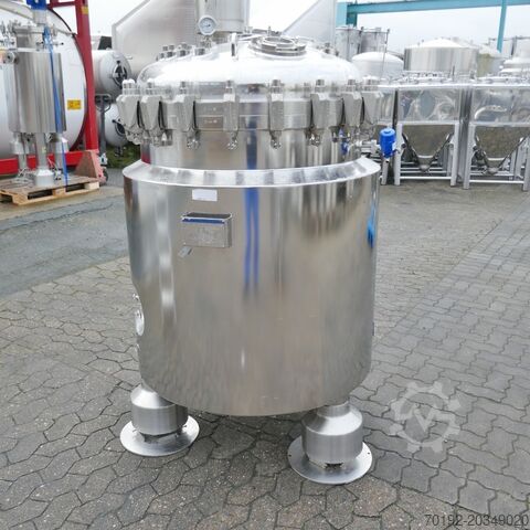 Cuve sous pression en inox 316 de 733 litres, chauffable/refroidissable avec agitateur à hélice. ROMABAU AG B0057