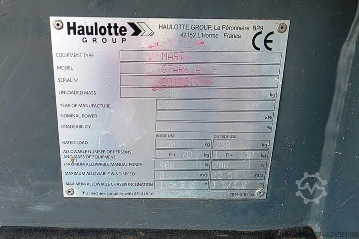 Podnośnik nożycowy Haulotte Star 6 Electric, Non Marking Tyres, 5.8m Working H