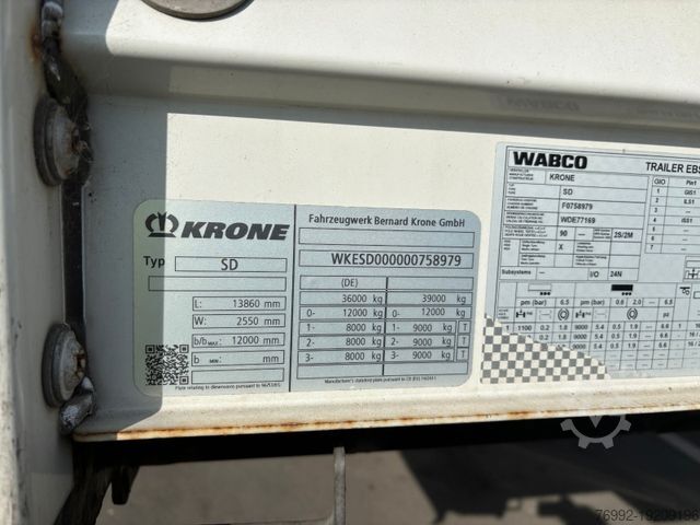 Naczepa otwarta z plandeką KRONE SD Plane + Staplerhalterung