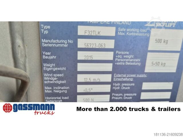 Fire truck MAN TGM 18.340 4x2 BL, Navi, Ziegler Aufbau, Bronto