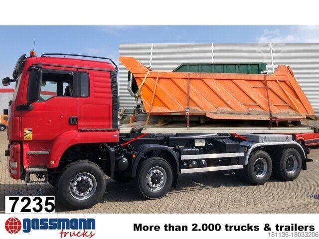 Speciale doeleinden vrachtwagen MAN TGS 41.480 8X8 BB, Bender Stahlmulde ca. 18m³,