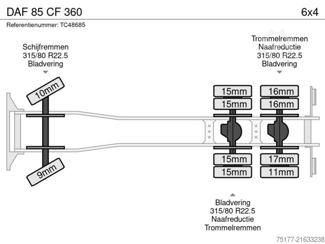 Châssis avec cabine DAF 85 CF 360