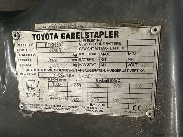 Elektrikli 4 tekerlekli forklift Toyota 8FBM20T - SEITENSCHIEBER - KLAMMER