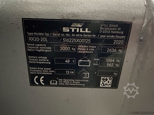 Elektrikli 3 tekerlekli forklift Still RX 20-20 L - TRIPLEX 4,8 m