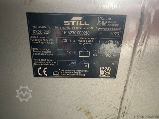 Elektrikli 4 tekerlekli forklift Still RX 20-20 P - TRIPLEX 6,1 m