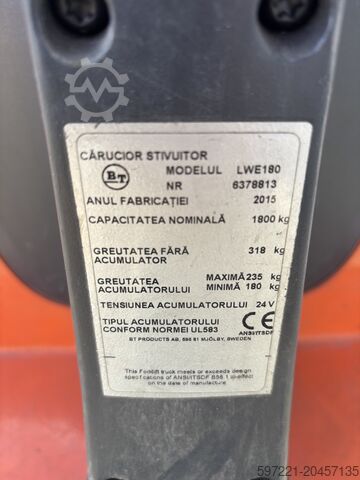 Ηλεκτρικά παλετοφόρα BT LWE 180