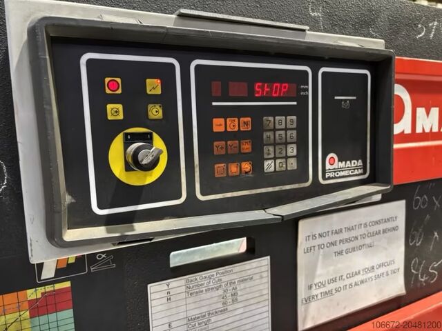 Hydraulische Guillotineschere AMADA PROMECAM GS 630 CNC  PNEUMATIC SHEET SUPPORTS