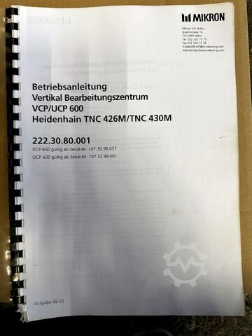 Vertikální obráběcí centrum MIKRON VCP 600