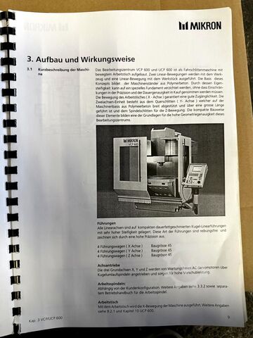 Vertikální obráběcí centrum MIKRON VCP 600