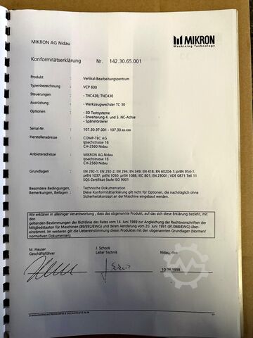 Vertikální obráběcí centrum MIKRON VCP 600